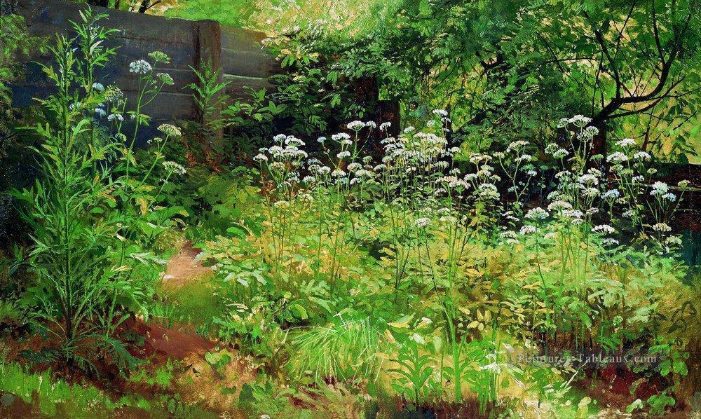 paysage de jardin pargolovo d’herbe de goutteweed Ivan Ivanovitch Peintures à l'huile